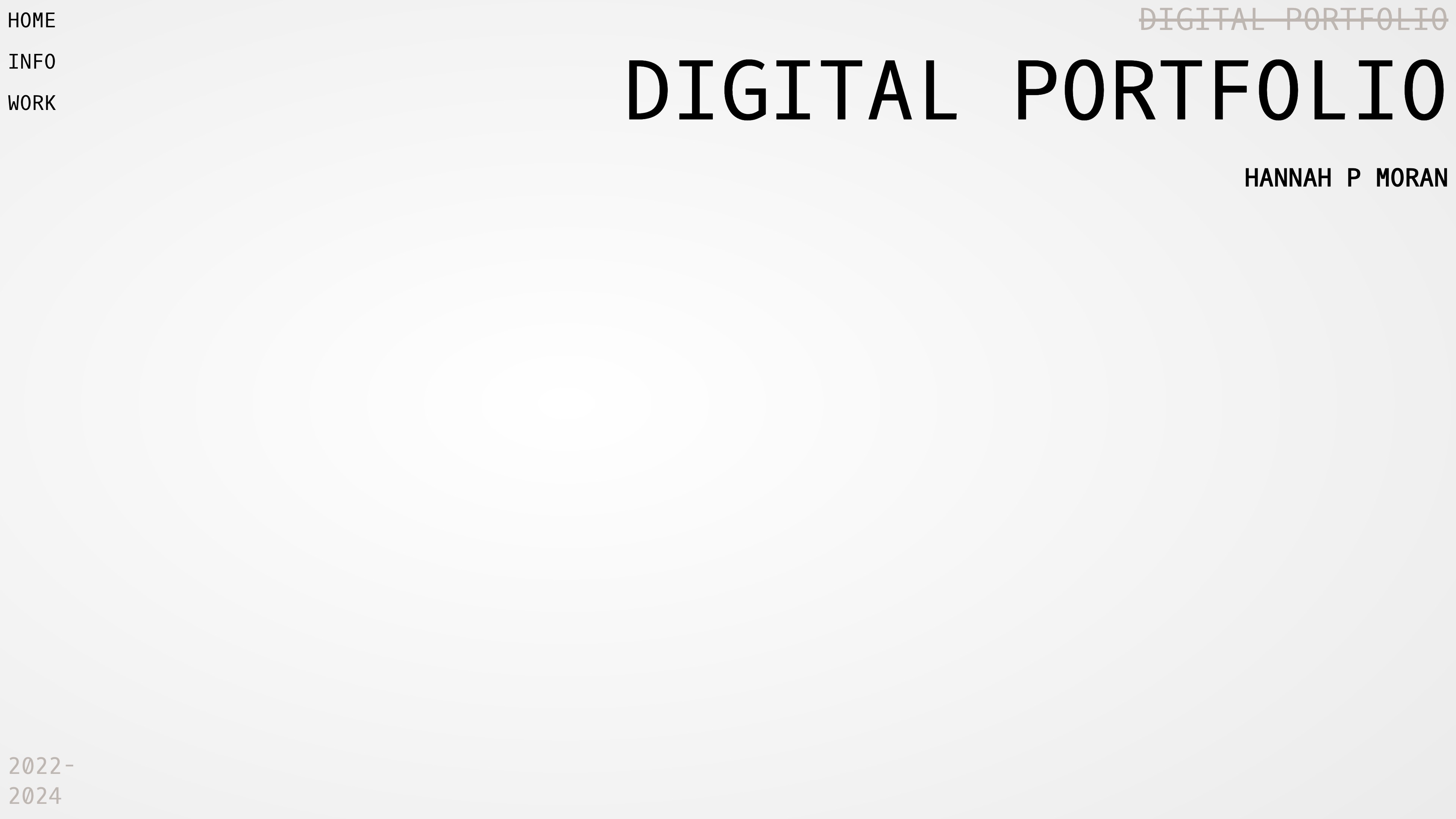 Portfolio homepage with 3D elements